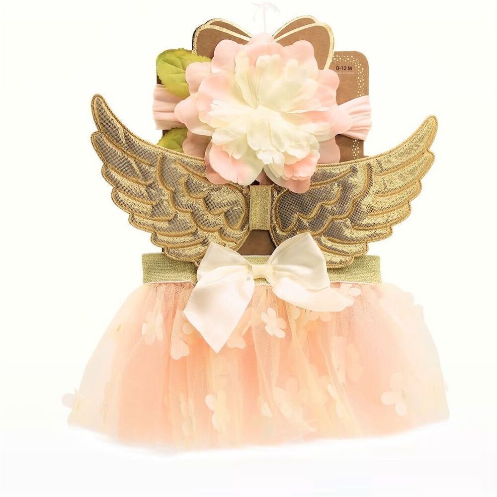 First Steps by Stepping Stones 3-Piece Angel Wings, Tutu, & Headband Set 0-12 mo